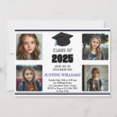 Blauer Abschluss Einladung (Vorderseite)