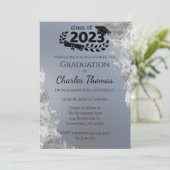 Blauer Abschluss Einladung (Stehend Vorderseite)