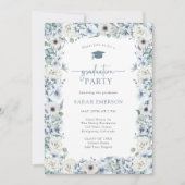 Blauer Abschluss Einladung (Vorderseite)