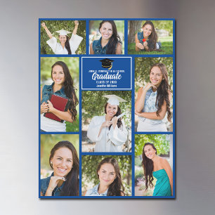 Blauer Abschluss-Fotocollage-Abschluss-Magnet Kart Magnetkarte