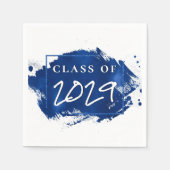 Blauer Abschluss | Paint Spritzer Brushstroke Part Serviette (Vorderseite)