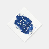 Blauer Abschluss | Paint Spritzer Brushstroke Part Serviette (Ecke)