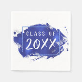 Blauer Abschluss | Paint Spritzer Brushstroke Part Serviette (Vorderseite)