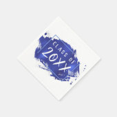 Blauer Abschluss | Paint Spritzer Brushstroke Part Serviette (Ecke)