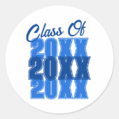 Blauer Abschluss Runder Aufkleber (Vorderseite)