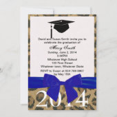 Blauer Abschluss und Leopard Einladung (Vorderseite)