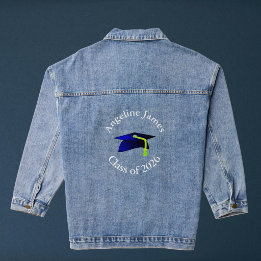 blauer Abschlusshelm - Abschlussjahrgang 2026-Ihr  Jeansjacke