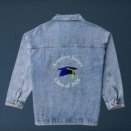 blauer Abschlusshelm - Abschlussjahrgang 2026-Ihr  Jeansjacke