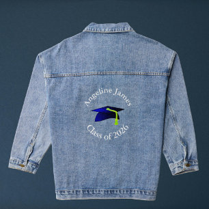 blauer Abschlusshelm - Abschlussjahrgang 2026-Ihr Jeansjacke