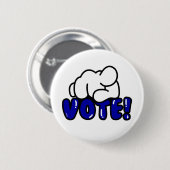 Blauer ABSTIMMUNG Knopf Button (Vorne & Hinten)