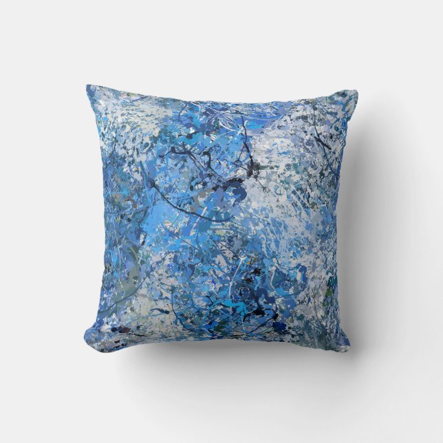 Blauer Abstraction Kissen (Vorderseite)