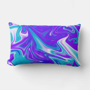Blauer Abstrakt marbleized Sky, Lumbar Kissen. Lendenkissen