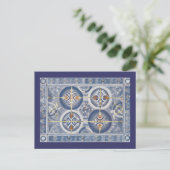 Blauer Abstrakt Postkarte (Stehend Vorderseite)