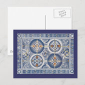 Blauer Abstrakt Postkarte (Vorne/Hinten)