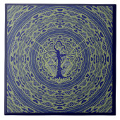 Blauer Abstrakter, altgeflechteter Baumstil 5 Fliese (Vorderseite)