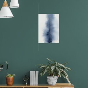Blauer abstrakter Aquarell-Streifenposter Poster