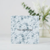 Blauer Abstrakter Babydusche Einladung (Stehend Vorderseite)