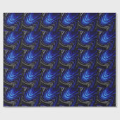 Blauer abstrakter, digitaler Kunsthintergrund. Geschenkpapier (Flach)