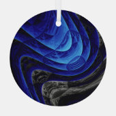 Blauer abstrakter, digitaler Kunsthintergrund. Ornament Aus Glas (Rückseite)