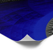 Blauer abstrakter, digitaler Kunsthintergrund. Poster (Ecke)