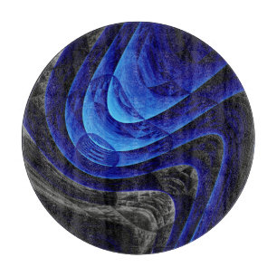Blauer abstrakter, digitaler Kunsthintergrund. Schneidebrett