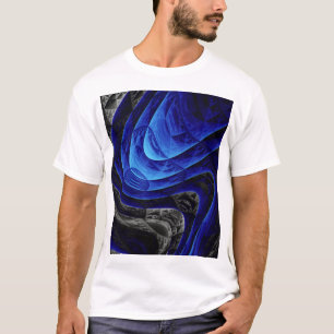 Blauer abstrakter, digitaler Kunsthintergrund. T-Shirt