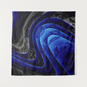 Blauer abstrakter, digitaler Kunsthintergrund. Wandteppich (Vorderseite (Horizontal))