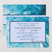 Blauer Abstrakter Farbton Einladung (Vorne/Hinten)