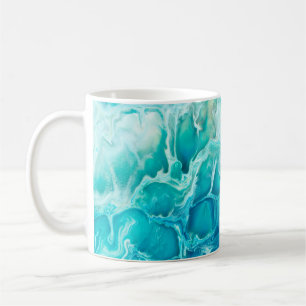 Blauer abstrakter handgemalter Hintergrund, ma Kaffeetasse