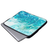 Blauer abstrakter handgemalter Hintergrund, ma Laptopschutzhülle (Vorne Knopf)