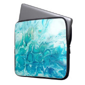 Blauer abstrakter handgemalter Hintergrund, ma Laptopschutzhülle (Vorderseite Links)