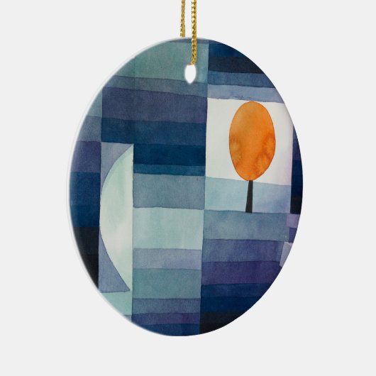 Blauer Abstrakter Herbst Paul Klee Wasserfarbe Keramik Ornament (Rechts)