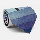 Blauer Abstrakter Herbst Paul Klee Wasserfarbe Krawatte (Gerollt)