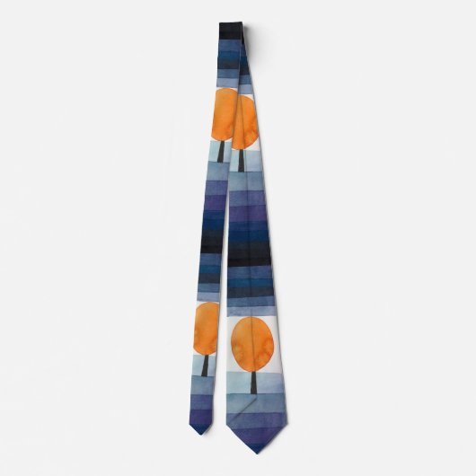 Blauer Abstrakter Herbst Paul Klee Wasserfarbe Krawatte (Rückseite)
