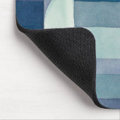 Blauer Abstrakter Herbst Paul Klee Wasserfarbe Mousepad (Ecke)