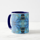 blauer abstrakter Hintergrund Tasse (Vorderseite Links)