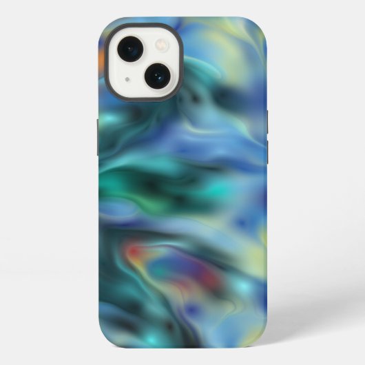 Blauer Abstrakter iPhone Hülle (Rückseite)