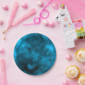 Blauer abstrakter polygoner Hintergrund Pappteller (Party)