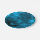 Blauer abstrakter polygoner Hintergrund Pappteller (Schrägansicht)