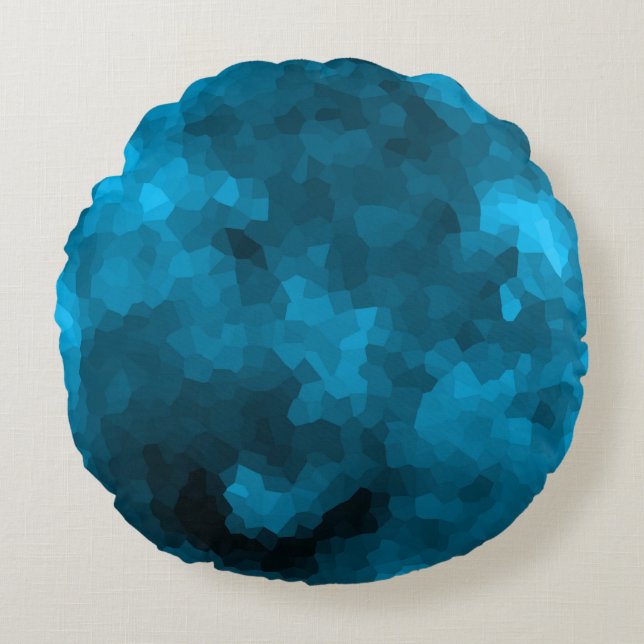 Blauer abstrakter polygoner Hintergrund Rundes Kissen (Vorderseite)