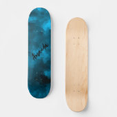 Blauer abstrakter polygoner Hintergrund Skateboard (Vorderseite)