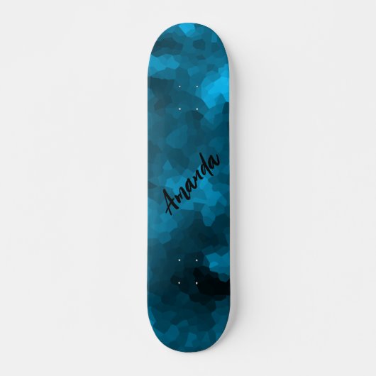 Blauer abstrakter polygoner Hintergrund Skateboard (Vorne)