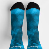 Blauer abstrakter polygoner Hintergrund Socken (Oben)