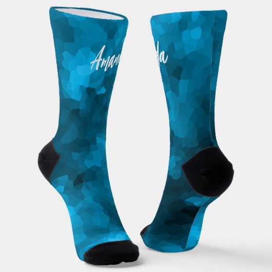 Blauer abstrakter polygoner Hintergrund Socken (Gewinkelt)