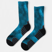 Blauer abstrakter polygoner Hintergrund Socken (Links)