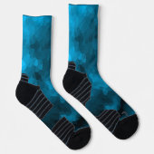 Blauer abstrakter polygoner Hintergrund Socken (Rechts)