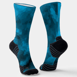 Blauer abstrakter polygoner Hintergrund Socken