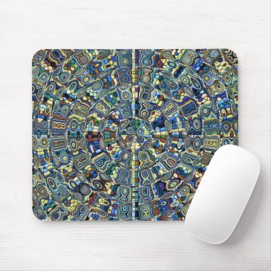 Blauer Abstrakter Teich Mousepad (Mit Mouse)