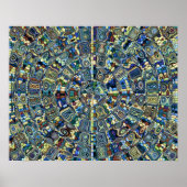 Blauer Abstrakter Teich Poster (Vorne)