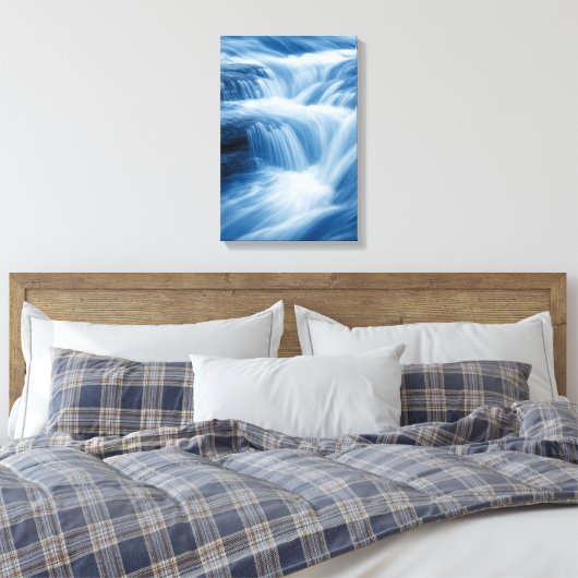 Blauer Abstrakter Wasserfall Leinwanddruck (Insitu (Schlafzimmer))